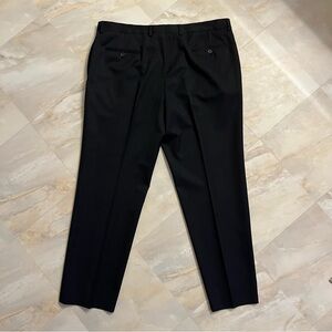 Pronto Uomo Men's Black Dress Slacks 40X 29   100% Wool button and hook closure